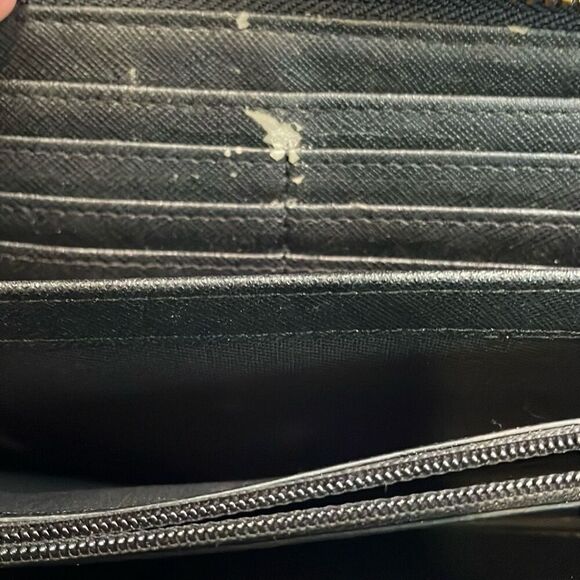 FOSSIL Black Sleek Zip Closure Wallet 8”L x 4” W - Picture 9 of 12